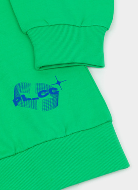 Žalias didelio dydžio bluzonas apvalia iškirpte C22SF-2B-002-Z-0