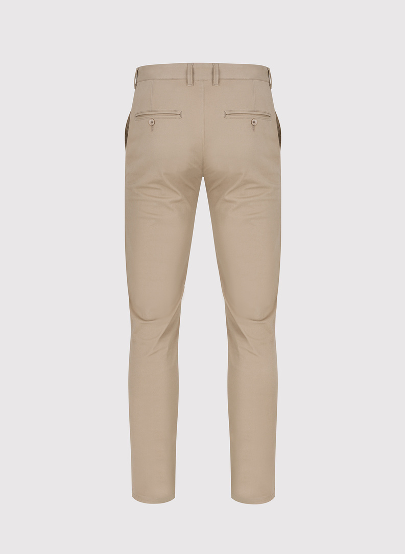Smėlio spalvos vyriškos kelnės be raštų