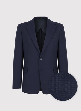 Tamsiai mėlynos spalvos vilnonis švarkas