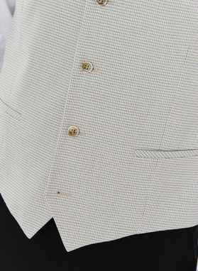 Vienaeilė vyriška liemenė smulkiais langais