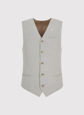 Vienaeilė vyriška liemenė smulkiais langais