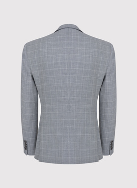 Pilkas kostiuminis švarkas su vilna