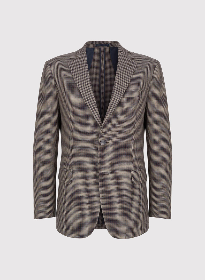 Vilnonis švarkas smulkiais langeliais