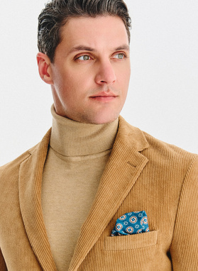 Smėlinis kordinio velveto vyriškas švarkas