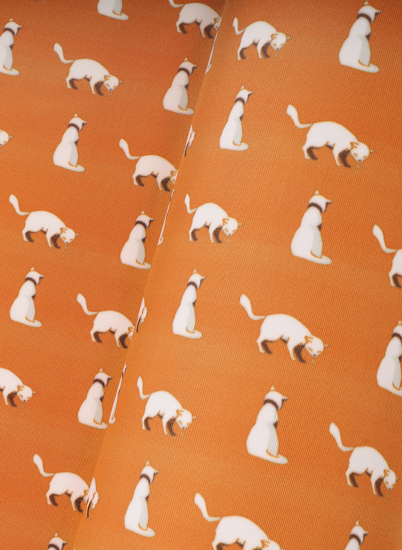 Oranžinė kišeninė nosinaitė su kačiukais