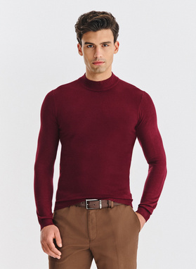 Tamsiai raudonos spalvos vyriškas pusgolfis