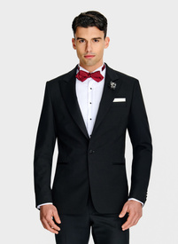 Vilnonis juodas smokingo švarkas