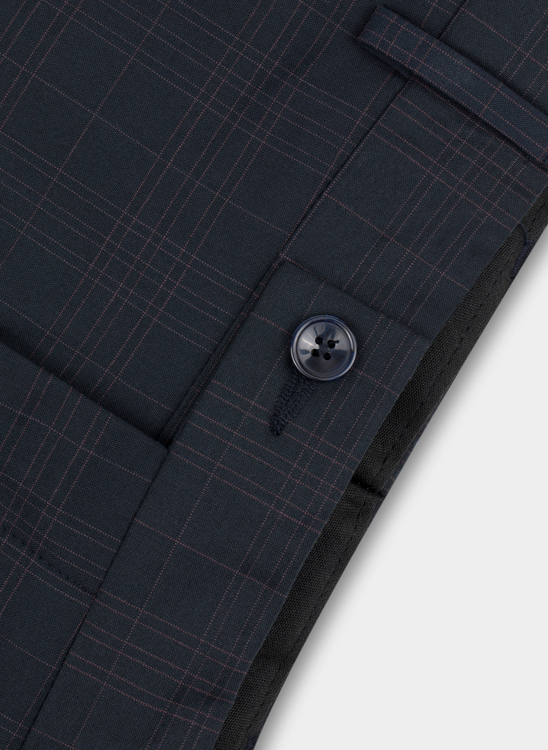 Tamsiai mėlynos kostiuminės kelnės P22WF-6G-041-G-S