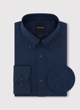 Tamsiai mėlyni melanžiniai marškiniai