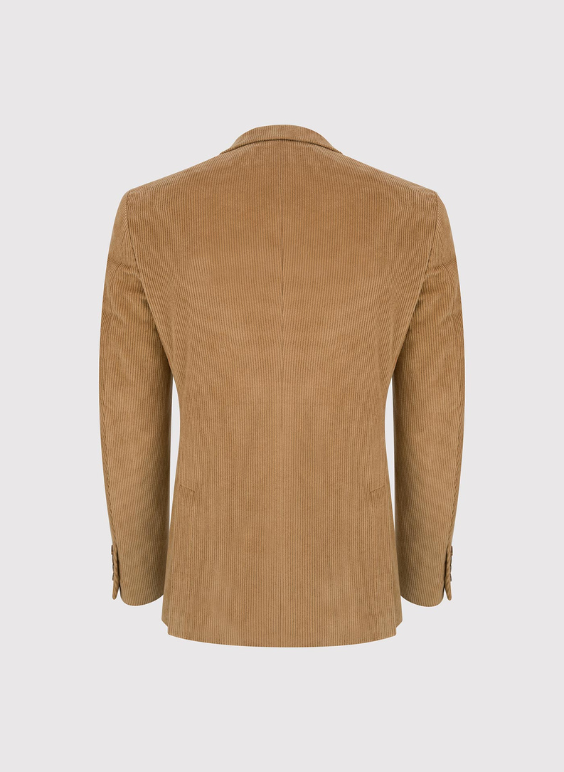 Smėlinis kordinio velveto vyriškas švarkas