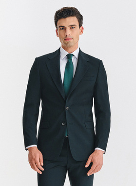 Vilnonis žalias kostiuminis švarkas