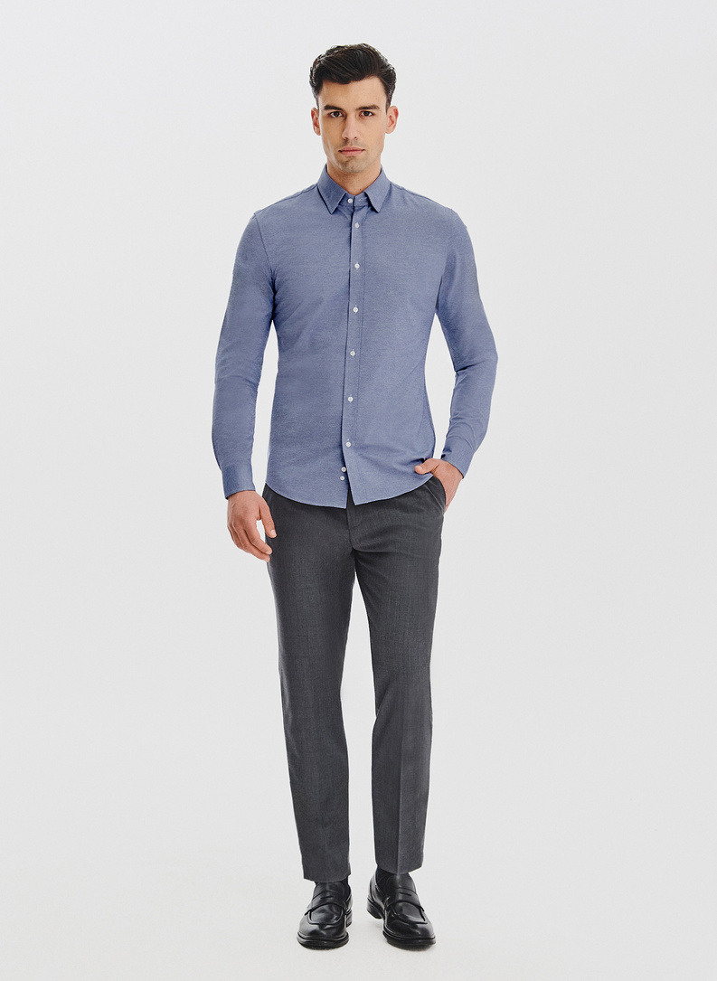 Mėlyni melanžiniai marškiniai