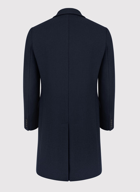 Tamsiai mėlynos spalvos dvieilis vyriškas lietpaltis