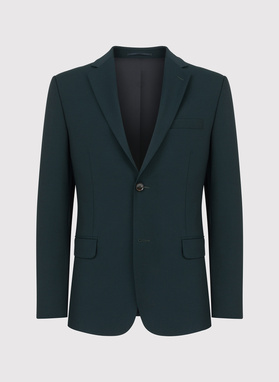 Vilnonis žalias kostiuminis švarkas