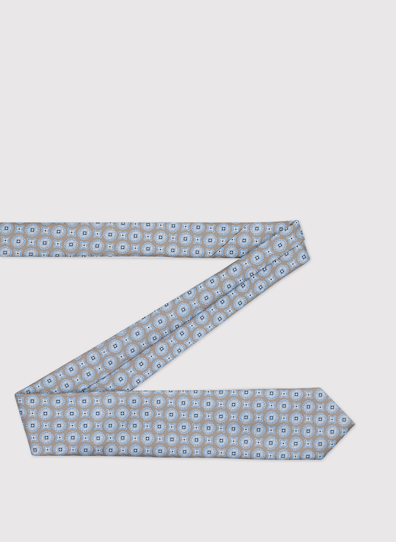 Smėlinis raštuotas vyriškas kaklaraištis