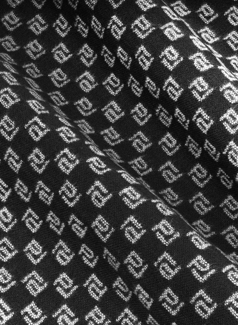 Juodas vyriškas šalikas su baltu žiedu su PL spaudu