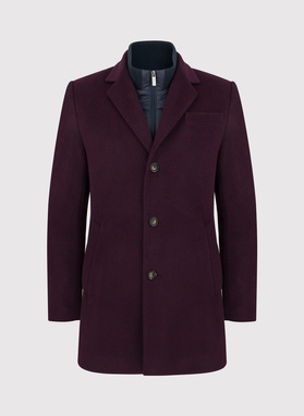 Vyšninis vyriškas lietpaltis su nusegama stačia apykakle