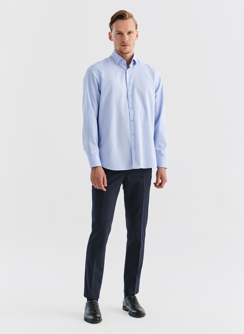 Elegantiški žydri vyriški marškiniai