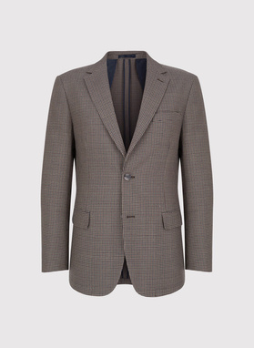 Vilnonis švarkas smulkiais langeliais