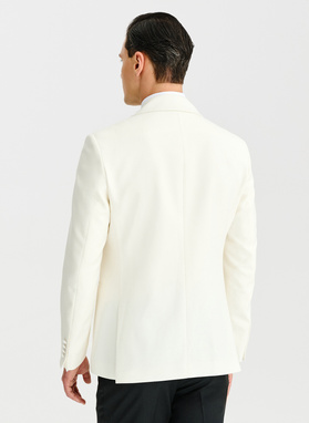 Smėlio spalvos vilnonis smokingo švarkas