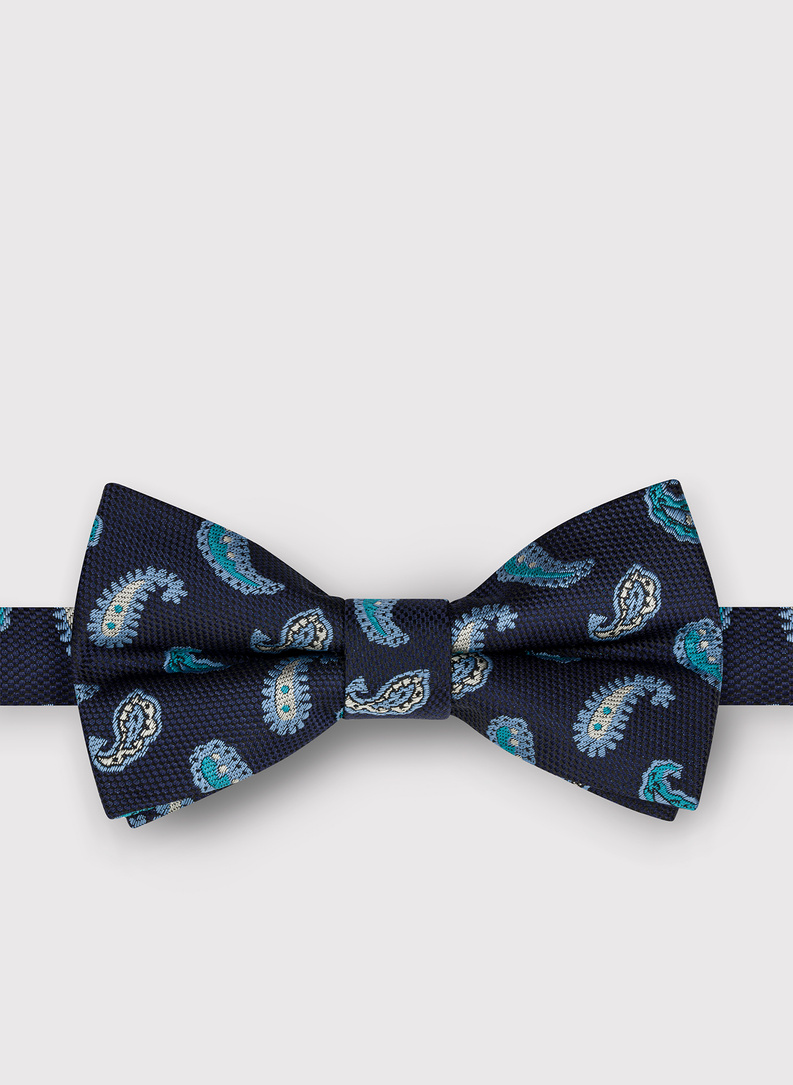 Tamsiai mėlyna vyriška peteliškė peislio raštu