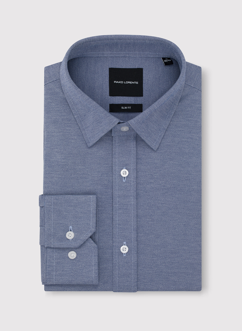 Mėlyni melanžiniai marškiniai