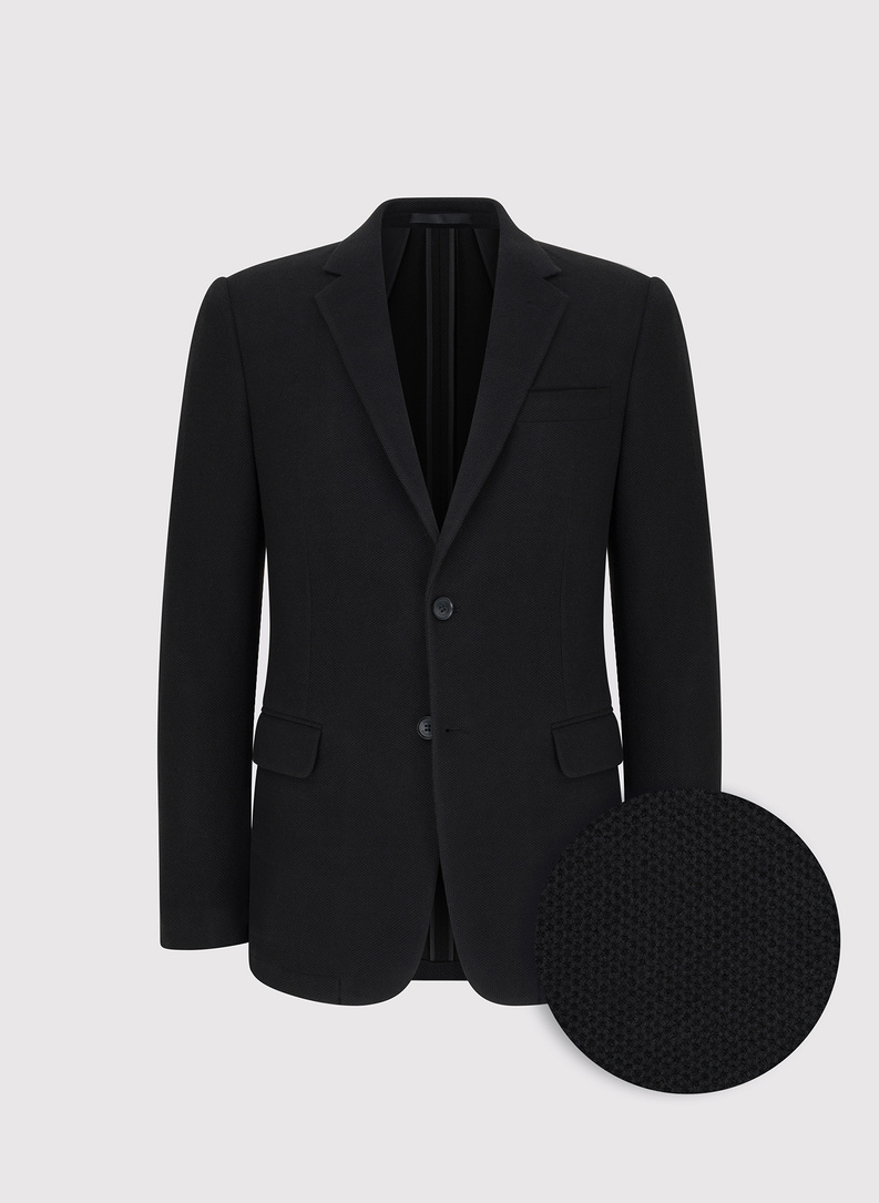 Juodas trikotažinis švarkas