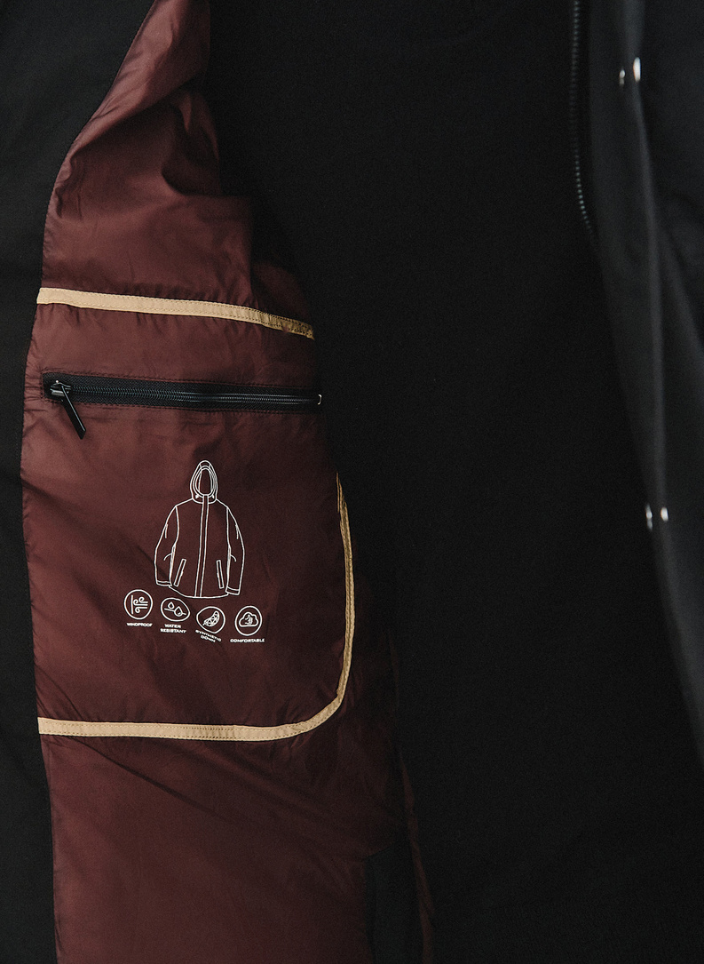 Juoda žieminė vyriška striukė