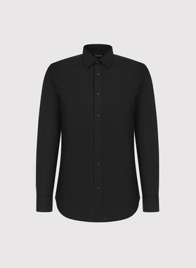 Juodi medvilniniai vyriški marškiniai