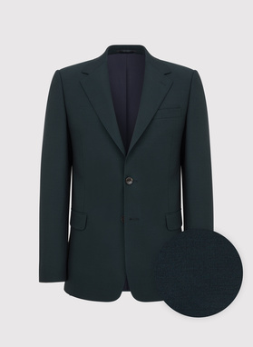 Vilnonis žalias kostiuminis švarkas