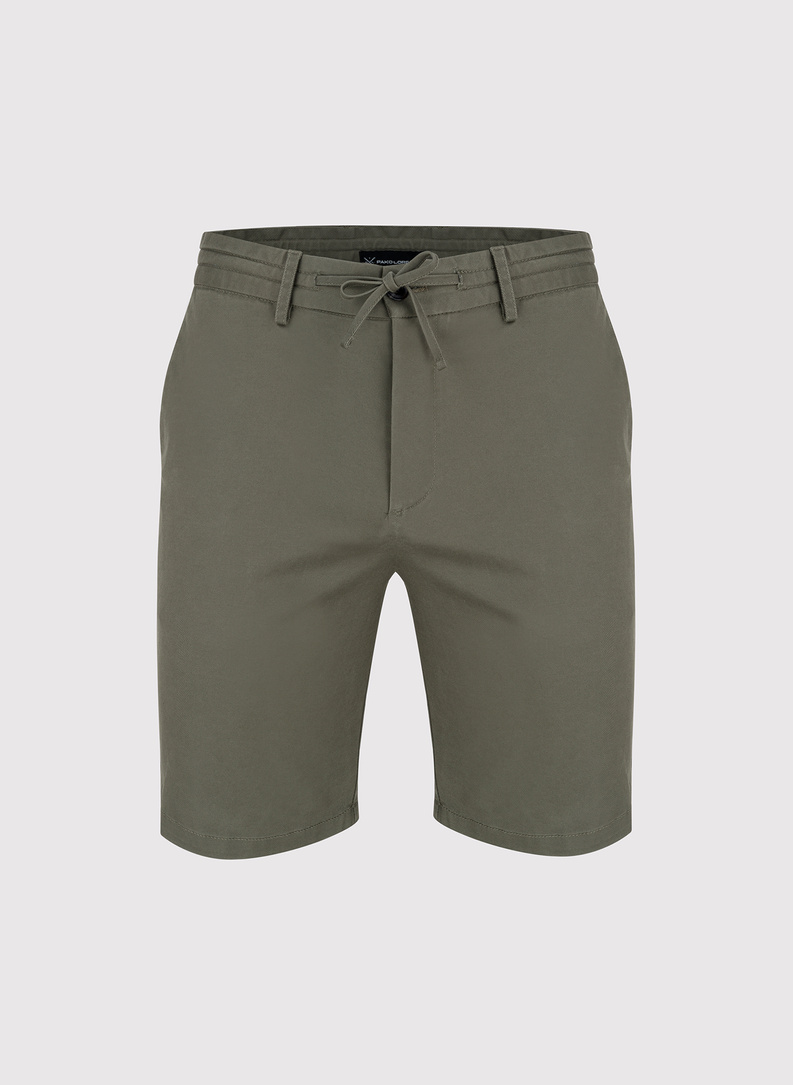 Žali vyriški šortai be raštų