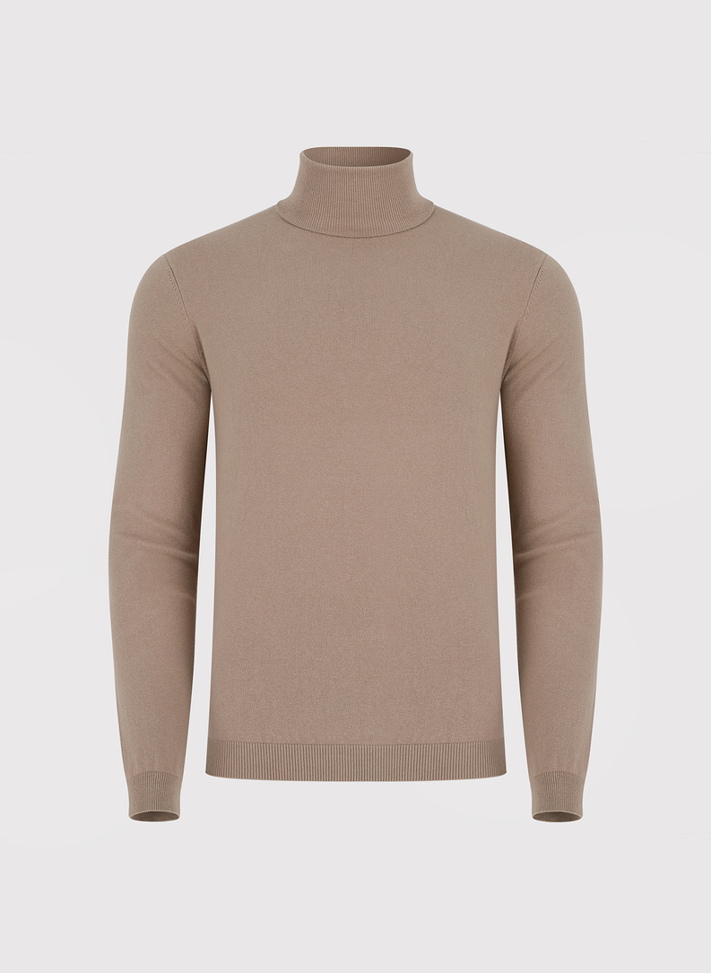 Smėlinis vyriškas golfas be raštų