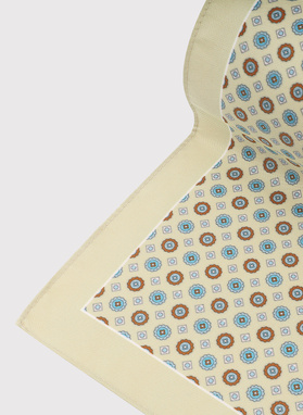 Smėlinė kišeninė nosinaitė spalvotu mikroraštu