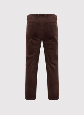 Rudos kelnės su klostėmis