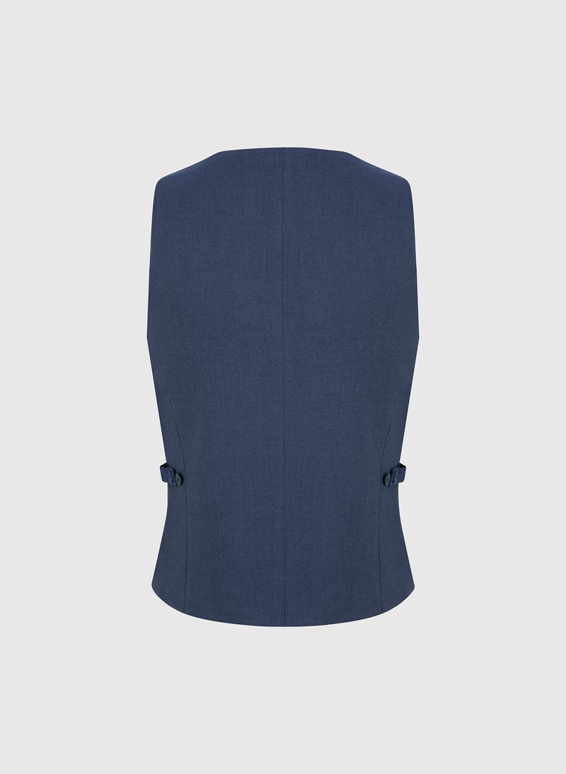 Tamsiai mėlyna dvieilė vyriška liemenė