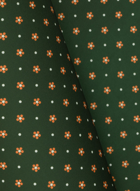 Žalia kišeninė nosinaitė taškais ir gėlytėmis