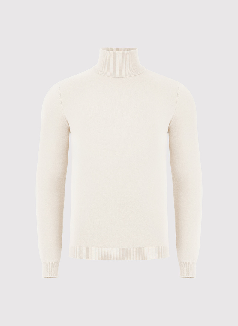 Baltas vyriškas golfas be raštų