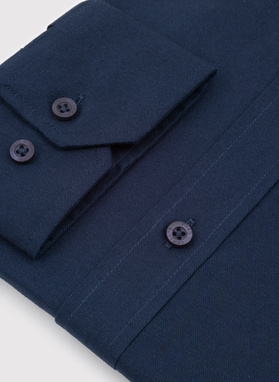 Tamsiai mėlyni medvilniniai vyriški marškiniai