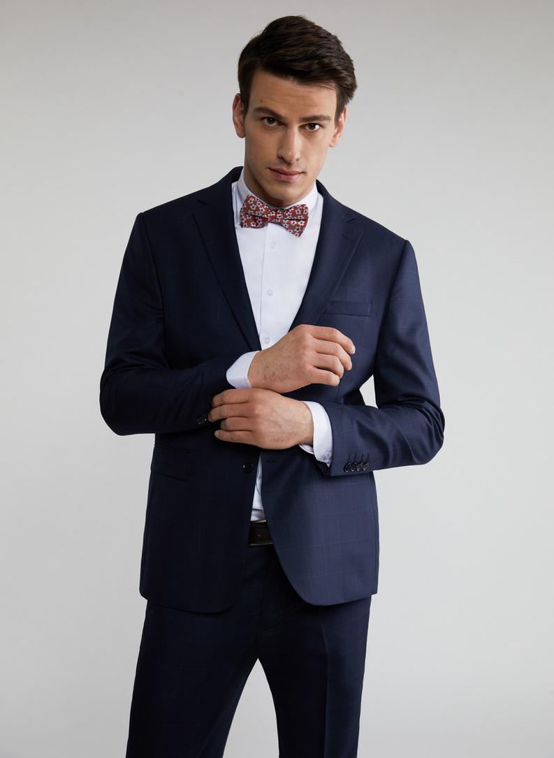 Tamsiai mėlynas kostiuminis švarkas P22SF-3G-015-G-S