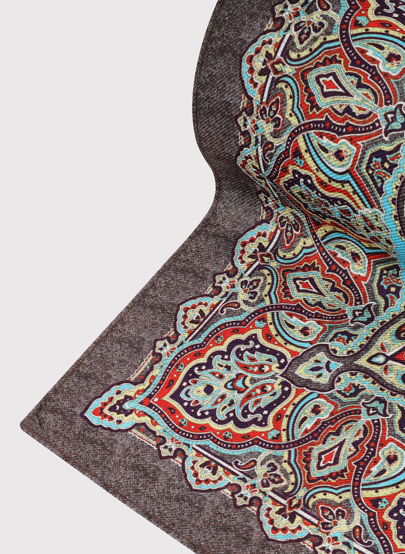 Dvipusė vyriška kišeninė nosinaitė peislio raštu