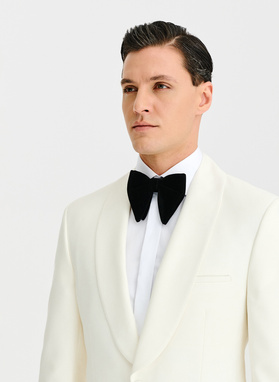 Smėlio spalvos vilnonis smokingo švarkas