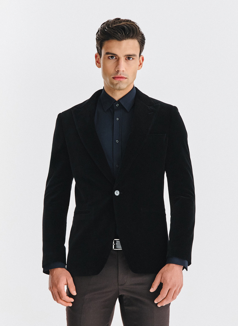 Juodas medvilninis vyriškas švarkas