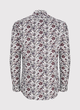 Balti vyriški marškiniai botaniniu raštu