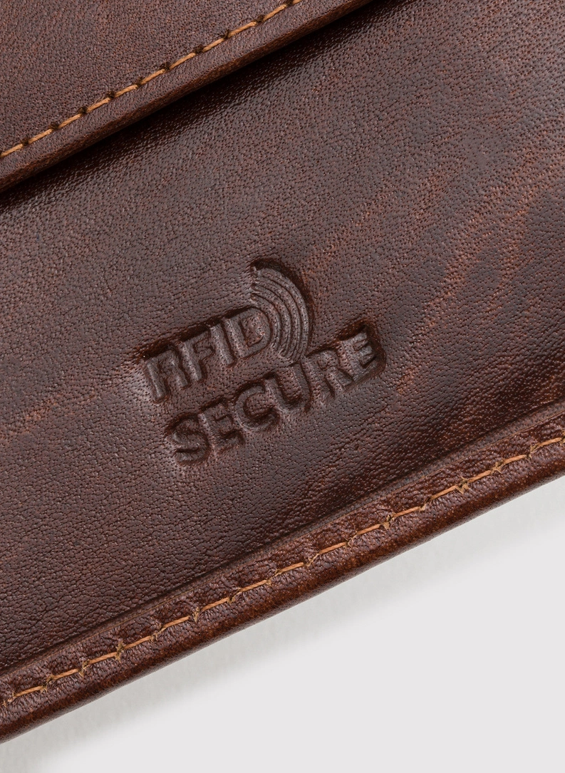 Bronzinė natūralios odos vyriška piniginė