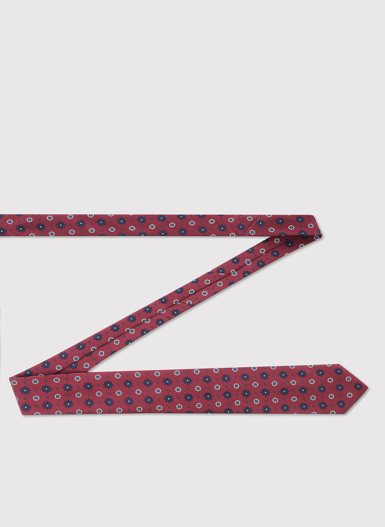 Tamsiai raudonas gėlėtas kaklaraištis