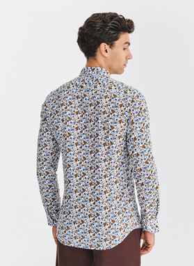 Balti gėlėti marškiniai