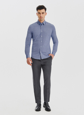 Mėlyni melanžiniai marškiniai