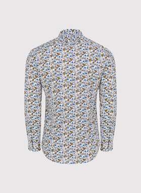 Balti gėlėti marškiniai