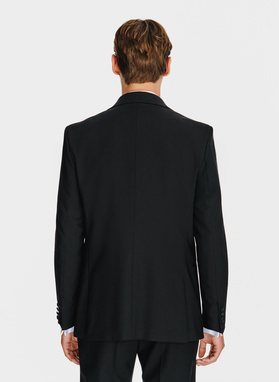 Vilnonis juodas smokingo švarkas