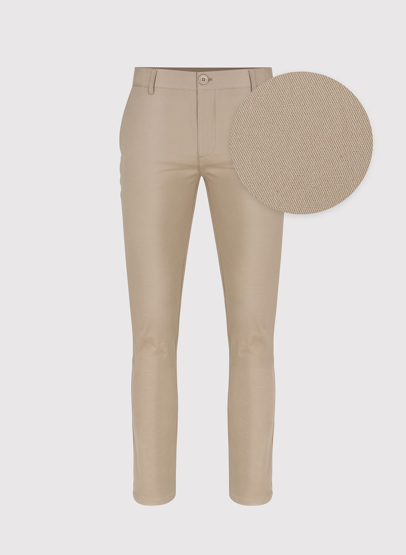 Smėlio spalvos vyriškos kelnės be raštų